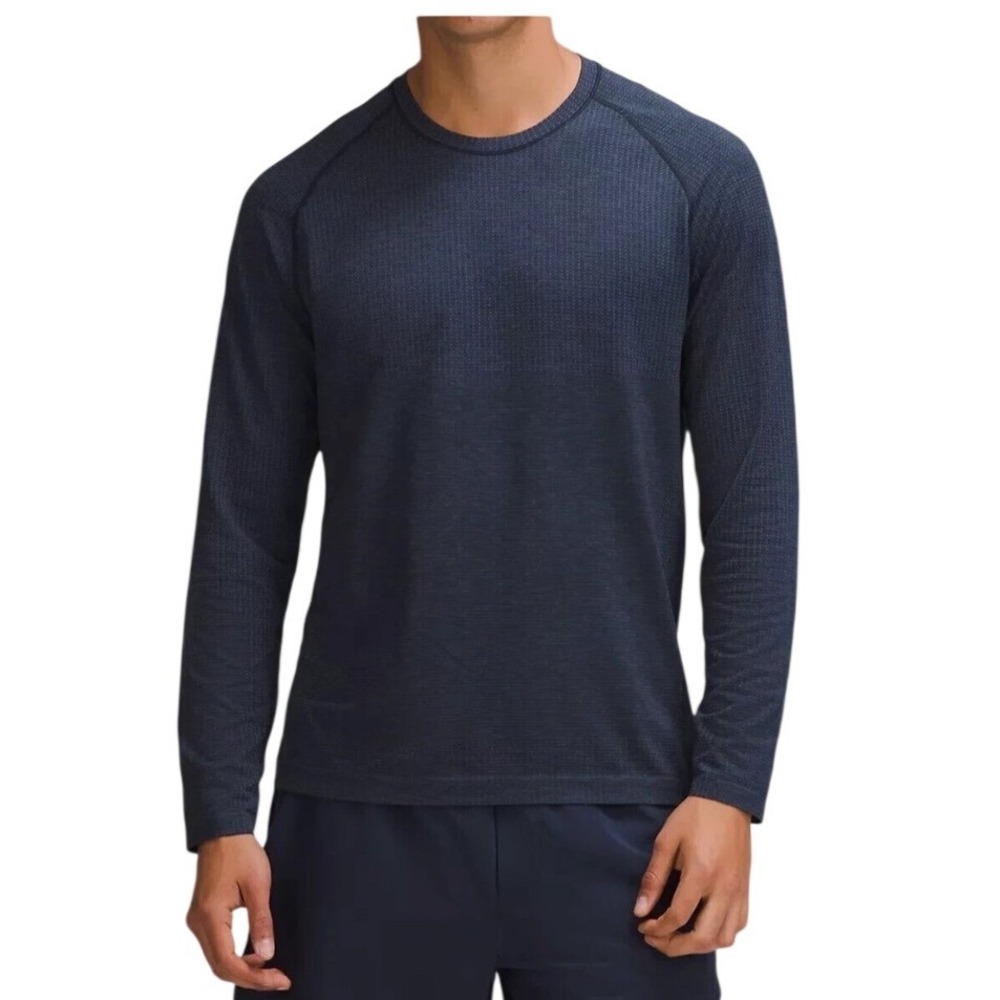 Lululemon Metal Vent Tech Long Sleeve Shirt Men's Navy Blue Seamless Running XL